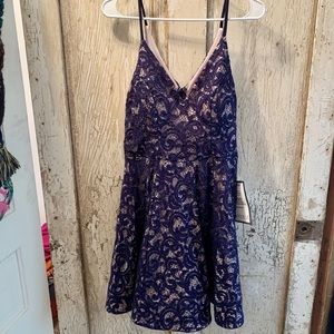 Navy and Pink Lace Dress NWT